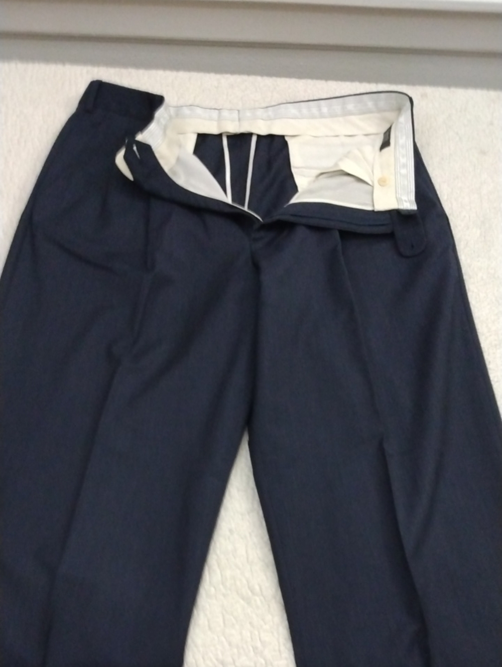 Zanella Navy Blue 100% Worsted Wool Pants 34 - 30.5 (Made in Italy)